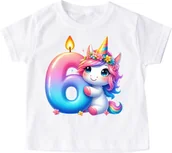 Koszulki dla dziewczynek - Koszulka na 6 urodziny dla dziewczynki - miniaturka - grafika 1