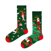 Skarpetki męskie - Skarpetki Nie Do Pary - Renifery Przy Choince - 41-45 - miniaturka - grafika 1