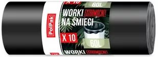 PolPak Worki na śmieci 60 L czarne 10 szt. - Worki na śmieci - miniaturka - grafika 1