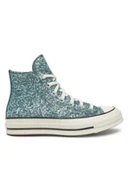 Trampki damskie - Converse Trampki Chuck 70 Glitter Hi A10097C 486 Niebieski - miniaturka - grafika 1
