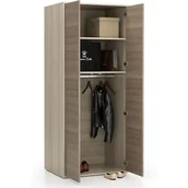 Szafy biurowe - B2B Partner Szafa ubraniowa biurowa LAYERS, drążek do szafy, 800 x 400 x 1905 mm, dąb naturalny / dąb bejcowany 611535 - miniaturka - grafika 1