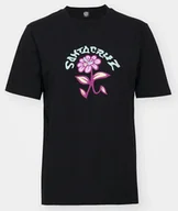 Koszulki i topy damskie - t-shirt damski SANTA CRUZ Delfino Flower Front T-Shirt Black - miniaturka - grafika 1