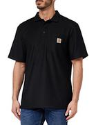Koszulki męskie - Carhartt Męska koszulka polo o luźnym kroju, średnio-ciężka, z krótkim rękawem, czarny, S - miniaturka - grafika 1
