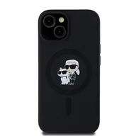 Etui i futerały do telefonów - Karl Lagerfeld KLHMN61SCMKCRHK iPhone 11 / Xr 6.1" czarny/black hardcase Silicone Karl & Choupette MagSafe - miniaturka - grafika 1