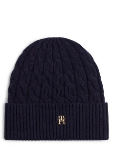 Tommy Hilfiger Czapka damska z zawartością wełny Kobiety Wełna niebieski jednolity, ONE SIZE - Czapki damskie - miniaturka - grafika 1