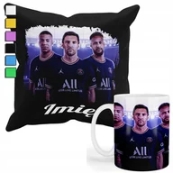 Gadżety dla niej i dla niego - Zestaw Kubek + Poszewka Z Nadrukiem-Dla Fana Messi, Neymar, Mbappe +Imię - miniaturka - grafika 1