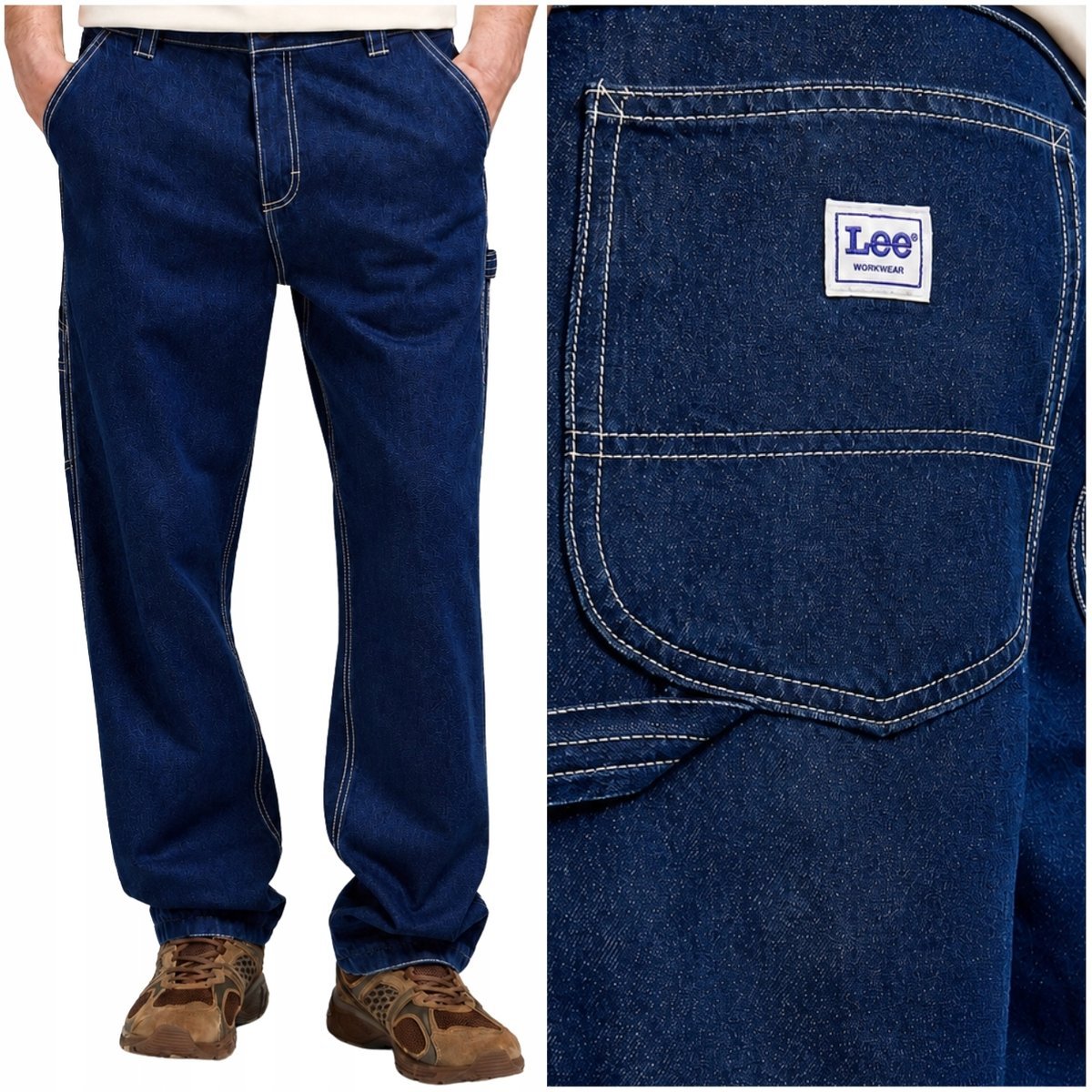 Lee WW Carpenter WORKWEAR RawDenim luźne spodnie jeansowe bojówkowe W32 L32