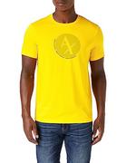 Koszulki męskie - Armani Exchange Męski T-Shirt Slim Fit Circle Logon Ax Pima Cotton Tee, żółty, S - miniaturka - grafika 1
