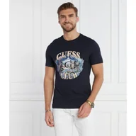 Koszulki męskie - GUESS T-shirt SS CN MULTI LOGO | Slim Fit - miniaturka - grafika 1