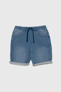 Spodnie i spodenki dla chłopców - United Colors of Benetton szorty jeansowe dziecięce kolor niebieski regulowana talia - grafika 1