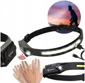 Latarki - LATARKA CZOŁOWA LED CZOŁÓWKA Z CZUJNIKIEM RUCHU COB WODOODPORNA MOCNA USB-C - miniaturka - grafika 1