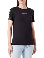 Koszulki i topy damskie - Champion Damska koszulka Legacy Tape 2.0 S/S, czarna, S - miniaturka - grafika 1