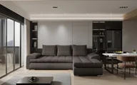 Narożniki - Sofa w kształcie L TOMI narożnik, tkanina Abriamo, wiele kolorów Brązowy Prawostronny - miniaturka - grafika 1