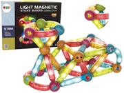 Klocki - Świecące Klocki Magnetyczne Edukacyjne Zestaw 76 Elementów - miniaturka - grafika 1