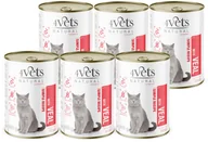 Mokra karma dla kotów - 4Vets Natural Mokra karma dla kota z cielęciną zestaw 6 x 400 g - miniaturka - grafika 1