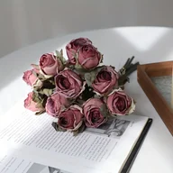 Sztuczne kwiaty - TEMU 6 szt., Symulacja Słoneczników z Wypalonymi Krawędziami, Bukiet Róż, 125,9 cm wysokości - Antystarzeniu się Roses do Dekoracji Domu Salon Stół - miniaturka - grafika 1