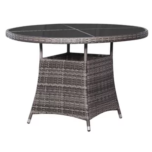vidaXL Stół ogrodowy, szary, 110 x 74 cm, rattan PE - Stoły ogrodowe - miniaturka - grafika 1