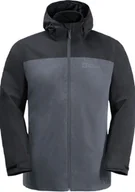 Kurtki męskie - Męska Kurtka 3w1 Jack Wolfskin Taubenberg 3in1 Wodoodporna Z Kapturem L - miniaturka - grafika 1