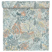 Tapety - Tapeta Botaniczna biało-niebieska winylowa na flizelinie - miniaturka - grafika 1