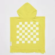 Okrycia kąpielowe dla dzieci - Żółty dziecięcy ręcznik plażowy z kapturem Sunnylife Checkerboard, 3-6 lat - miniaturka - grafika 1