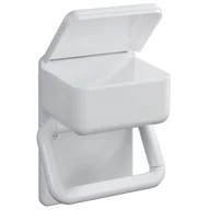 Akcesoria do wc - Wenko Uchwyt na papier toaletowy z pojemnikiem biały, 20x11x16 cm - miniaturka - grafika 1