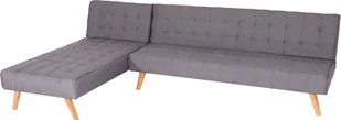 Narożnik HWC-K38, sofa rozkładana, powierzchnia spania lewa/prawa, tkanina/tekstylia lite drewno certyfikat MVG 256cm ~ jasnoszary - Sofy i kanapy - miniaturka - grafika 1