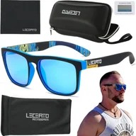 Okulary przeciwsłoneczne - Okulary przeciwsłoneczne polaryzacyjne czarno-niebieskie LECERTO zestaw - miniaturka - grafika 1