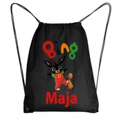Plecaki worki - Worek Szkolny Na Buty Plecak Królik Bing + IMIĘ - miniaturka - grafika 1
