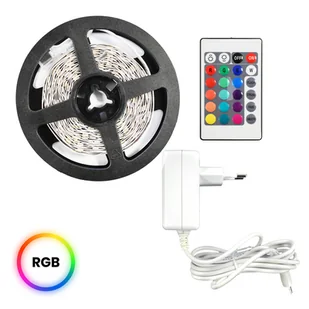 Zestaw Led RGB 3 m IP54 Sterownik + Pilot - Taśmy LED - miniaturka - grafika 1