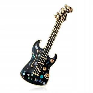Gitara Elektryczna Czarna Broszka - Broszki - miniaturka - grafika 1