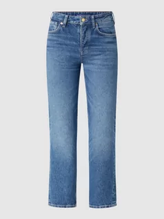 Spodnie damskie - Jeansy z wysokim stanem o kroju straight fit z mieszanki lyocellu - grafika 1