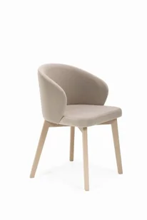 Flavio 5 krzesło tapicerowane beżowe nogi dąb sonoma - Krzesła - miniaturka - grafika 1