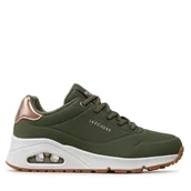 Sneakersy damskie - Sneakersy Skechers Uno Shimmer Away 155196/OLV Khaki - miniaturka - grafika 1