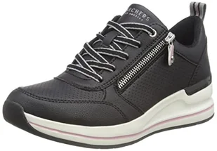 Skechers Damskie sneakersy Billion 2, czarne Duraleather/zamek błyskawiczny, 2,5 UK, Czarne wykończenie na zamek błyskawiczny Duraleather - Sneakersy damskie - miniaturka - grafika 1
