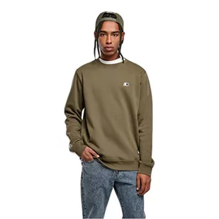 STARTER BLACK LABEL Męska bluza Essential Crewneck sweter z wyszywanym logo, okrągły dekolt z wysokiej jakości logo, rozmiary S do XXL, Darkolive, XL - Swetry męskie - miniaturka - grafika 1