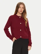 Swetry damskie - ViCOLO Kardigan 77100S Bordowy Regular Fit - miniaturka - grafika 1