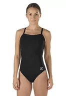 Stroje kąpielowe - Speedo Damski kostium kąpielowy jednoczęściowy wytrzymałość + Flyback jednolite kolory drużyny dla dorosłych Czarny/Czarny 38 - miniaturka - grafika 1
