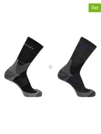 Skarpetki męskie - SALOMON Skarpety funkcyjne (2 pary) "X Ultra Access Crew" w kolorze czarnym - miniaturka - grafika 1