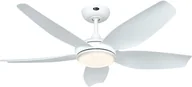 Wentylatory sufitowe - Energooszczędny wentylator sufitowy z oświetleniem LED i pilotem Eco Volare 116 cm Biały - miniaturka - grafika 1