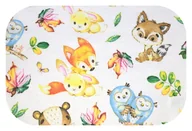 Pieluchy - Pielucha flanelowa 75x75 biała wielokolorowa jesienna bajka - miniaturka - grafika 1
