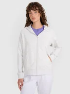 Bluzy damskie - 4F Bluza dresowa rozpinana z kapturem damska - szara XXL - miniaturka - grafika 1