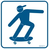 Systemy ekspozycyjne i znaki informacyjne - RA111 JAZDA NA DESKOROLKACH DOZWOLONA, PN - PŁYTA PCV 1MM; (150X150MM) - miniaturka - grafika 1