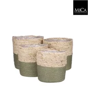 Donice - Kosz rachel okrągła zielona 18 x 18 cm - miniaturka - grafika 1