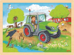 Puzzle Wesoły Traktor, 96 elementów - Puzzle - miniaturka - grafika 1