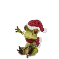 Ozdoby bożonarodzeniowe - Figurka Żaba w Czpace Mikołaja  9,5x8x7 cm - miniaturka - grafika 1