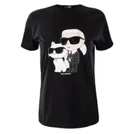 Koszulki i topy damskie - Damska Koszulka z krótkim rękawem KARL LAGERFELD IKONIK 2.0 T-SHIRT 230W1704-999 – Czarny - miniaturka - grafika 1