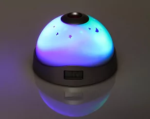 Lampka nocna zegarek budzik projektor 3w1 gwiazda i księżyc JoyLight - Oświetlenie świąteczne - miniaturka - grafika 1