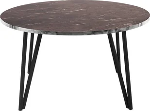 Szchara STOLIK KAWOWY 80 cm do salonu jadalni okrągły marmur brąz stół nowoczesny - Ławy i stoliki kawowe - miniaturka - grafika 1