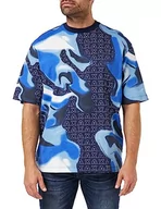 Bluzy męskie - Armani Exchange Bluza męska Color Blend, Jumper Fit, Short Sleeves Sweater, niebieski, XS - miniaturka - grafika 1