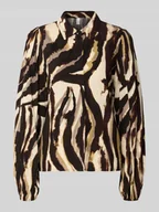 Bluzki damskie - Bluzka koszulowa z krytą listwą guzikową model ‘ASINA’ - miniaturka - grafika 1